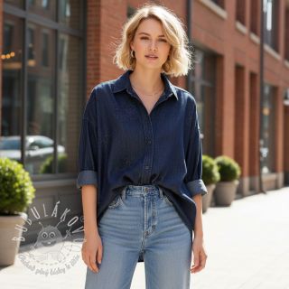 Bavlnená látka JEANS FOIL Flowers