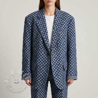 JEANS Check Jacquard DARK BLUE