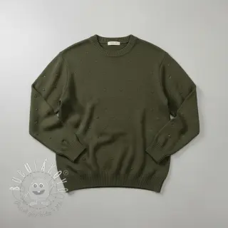Svetrovina BIG KNIT DOT camo green