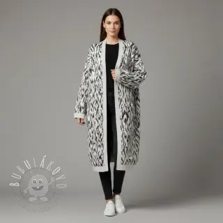 Pletenina jacquard Comfy Blurry Ikat grey