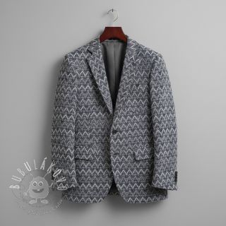 Pletenina jacquard Comfilia Zigzag wavy blue