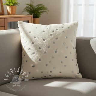 Kabátovina TEDDY Tossed hearts silver