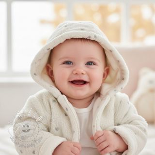 Kabátovina TEDDY Tossed hearts silver