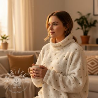 Kabátovina TEDDY Tossed hearts gold