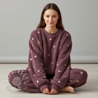 Kabátovina TEDDY EMBROIDERY Mini rosewood