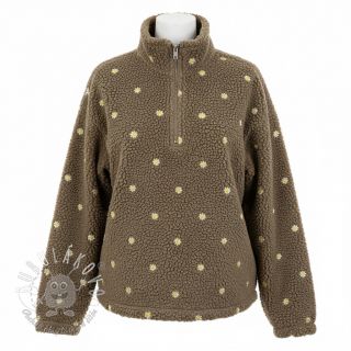 Kabátovina TEDDY EMBROIDERY Mini taupe