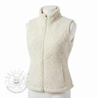 Kabátovina TEDDY Hearts in hearts ecru