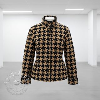 Kabátovina TEDDY JACQUARD PIED DE POULE camel