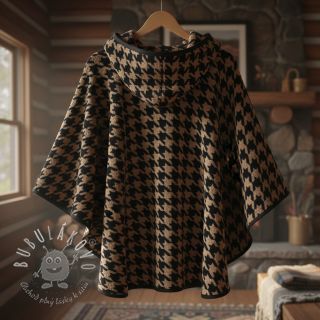 Kabátovina TEDDY JACQUARD PIED DE POULE camel