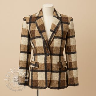 Kabátovina Bouclé Squares design E