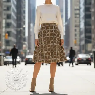 Kabátovina Bouclé Squares design A