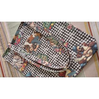 Dekoračná látka Vegan black check digital print