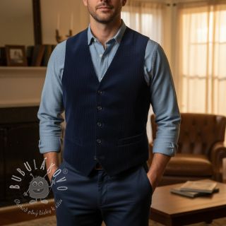 Menčester 6W WASHED STRETCH navy