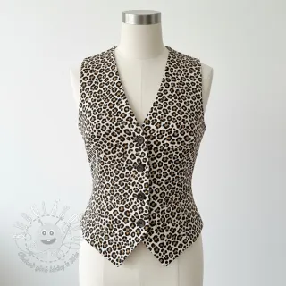 Menčester STRETCH Little Leopard light sand