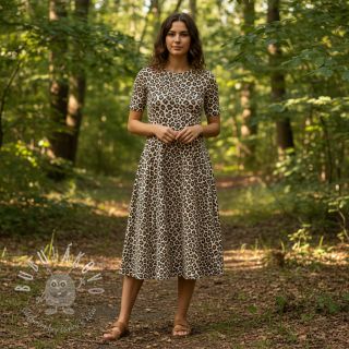 Menčester STRETCH Little Leopard light sand