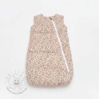 Menčester STRETCH Little foxes light sand