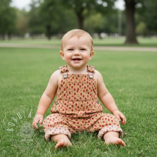 Menčester STRETCH Little strawberries sand