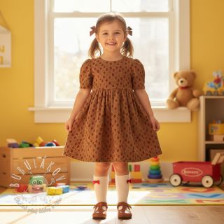 Menčester STRETCH Little strawberries taupe