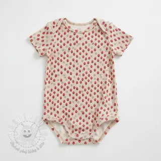 Menčester STRETCH Little strawberries light sand