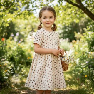 Menčester STRETCH Little cherry light sand