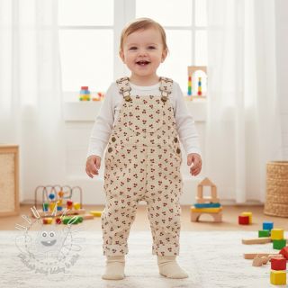 Menčester STRETCH Little cherry light sand