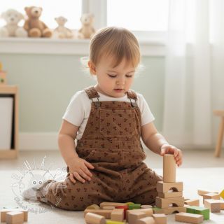 Menčester STRETCH Little cherry taupe