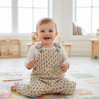 Menčester STRETCH Little flower light sand