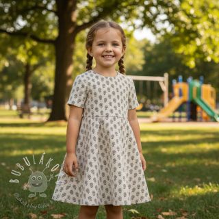 Menčester STRETCH Little flower light sand