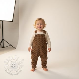 Menčester STRETCH Little flower taupe