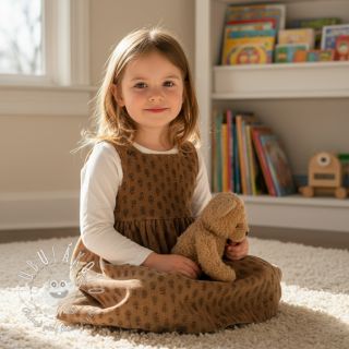 Menčester STRETCH Little flower taupe