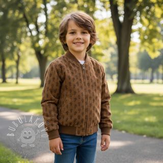 Menčester STRETCH Little flower taupe