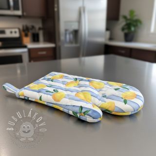 Dekoračná látka Lemons blue digital print