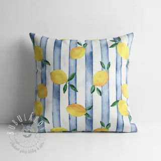 Dekoračná látka Lemons blue digital print