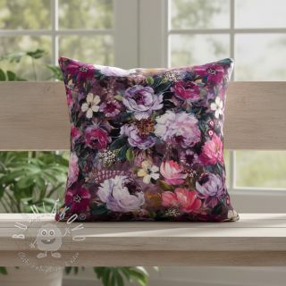 Dekoračná látka Oil painting flowers mauve digital print