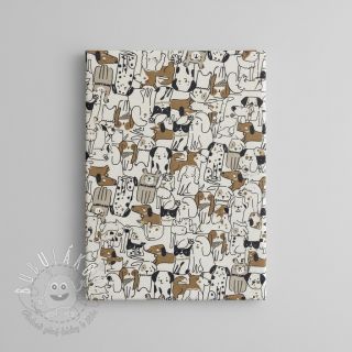 Dekoračná látka Linenlook Dogs natural