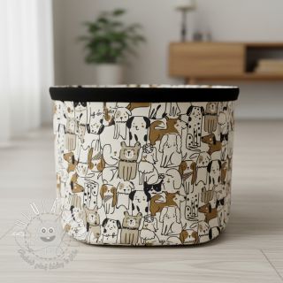 Dekoračná látka Linenlook Dogs natural