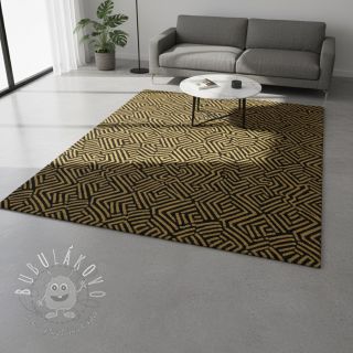 Dekoračná látka jacquard Mesopotamie noir jaune