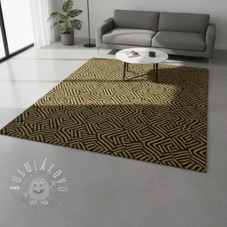 Dekoračná látka jacquard Mesopotamie noir jaune
