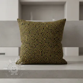 Dekoračná látka jacquard Mesopotamie noir jaune