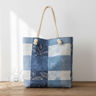 Dekoračná látka FRENCH TABLE CLOTH JACQUARD Cabosse allover indigo