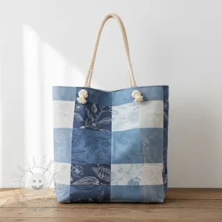 Dekoračná látka FRENCH TABLE CLOTH JACQUARD Cabosse allover indigo