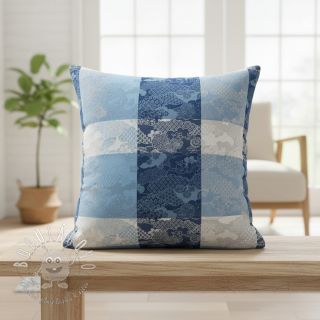 Dekoračná látka FRENCH TABLE CLOTH JACQUARD Niwa allover indigo