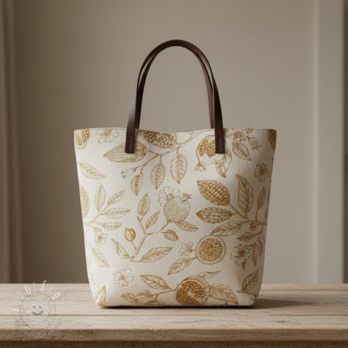 Dekoračná látka RUSTIC VINTAGE PRINT Granata peanut