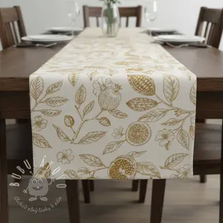 Dekoračná látka RUSTIC VINTAGE PRINT Granata peanut