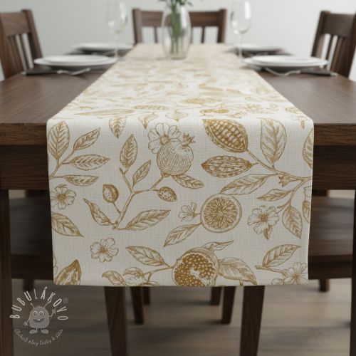 Dekoračná látka RUSTIC VINTAGE PRINT Granata peanut