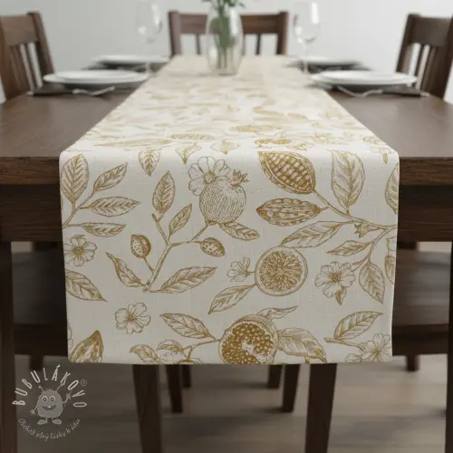 Dekoračná látka RUSTIC VINTAGE PRINT Granata peanut