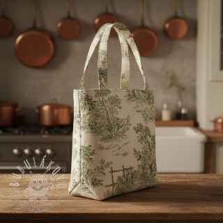 Dekoračná látka RUSTIC VINTAGE PRINT Gabrielle kaki