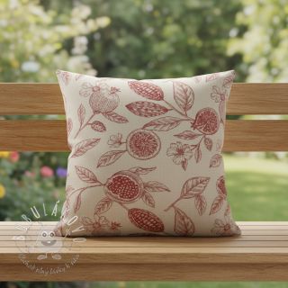 Dekoračná látka RUSTIC VINTAGE PRINT Granata groseille