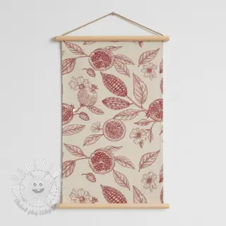 Dekoračná látka RUSTIC VINTAGE PRINT Granata groseille