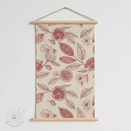 Dekoračná látka RUSTIC VINTAGE PRINT Granata groseille